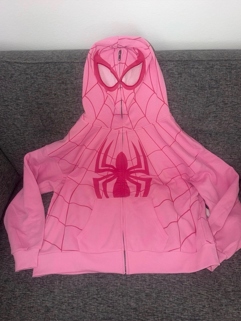 Cosplay Spider-Man Pink Zip-Up Hoodie